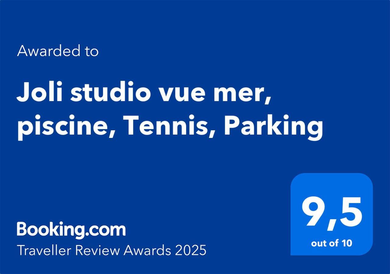 Joli Studio Vue Mer, Piscine, Tennis, Parking Antibes Exterior foto